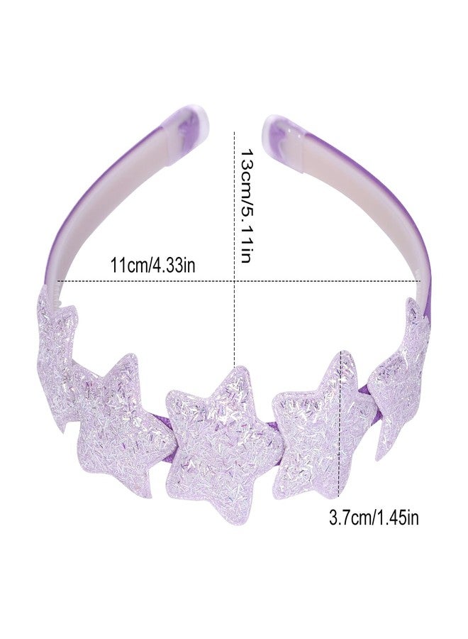 Fishdown 6Pcs Girls Glitter Headbands Toddler Head Bands with Teeth Non-slip Glitter Headband Hairband for Girls and Kids - Image 2